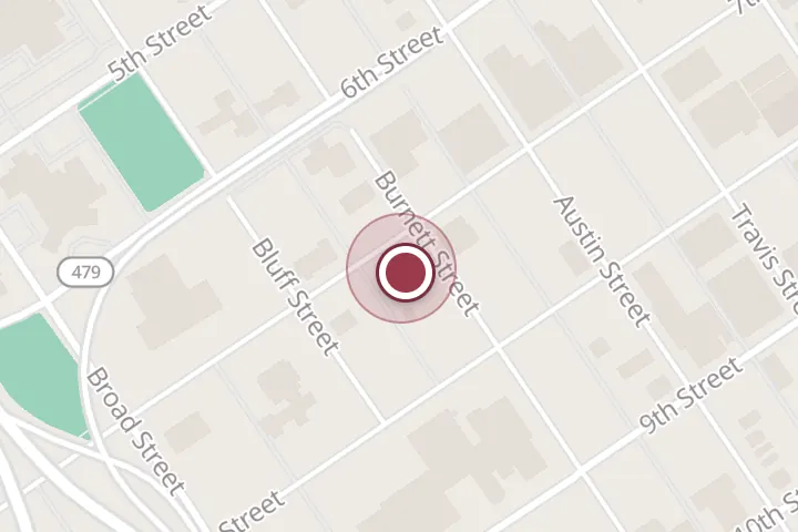 Street map around 1205 7th St, Wichita Falls, with a pin at Gillem Heating & AC