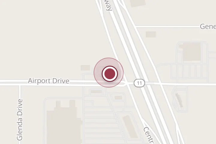 Street map around 2906 Central E Fwy, Wichita Falls, with a pin at Golden Chick