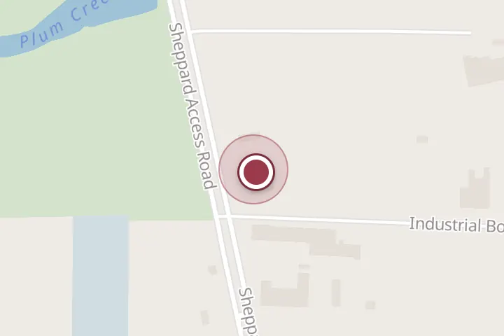 Street map around 1201 Sheppard Access Rd, Wichita Falls, with a pin at Goodyear Commercial Tire & Service Centers