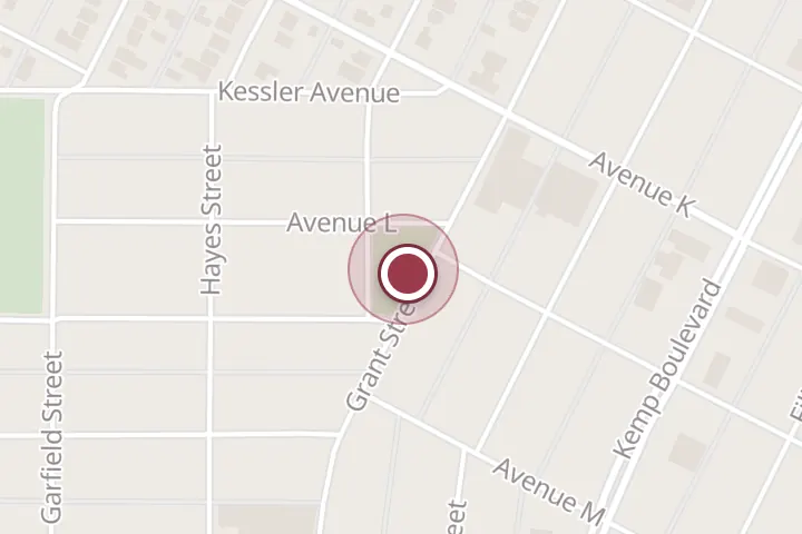 Street map around 2200 Grant St, Wichita Falls, with a pin at Grant Street Park
