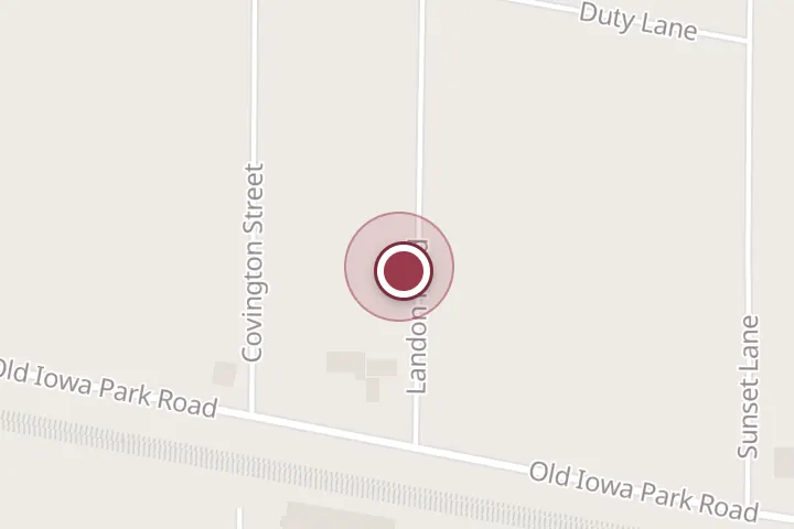 Street map around 1014 Landon Ln, Wichita Falls, with a pin at Gregs Custom Tree Services