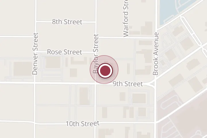 Street map around 1722 9th St, Wichita Falls, with a pin at Guevara Raul MD