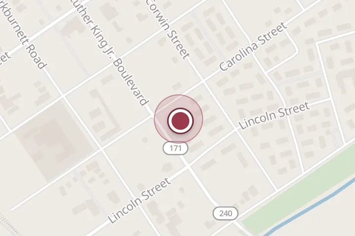 Street map around 513 N Martin Luther King Jr Blvd, Wichita Falls, with a pin at Gutierrez Family Restaurant