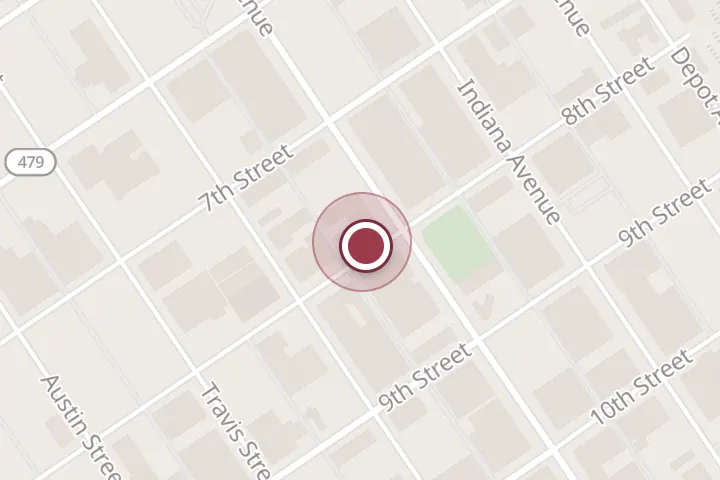 Street map around 804 8th St, Wichita Falls, with a pin at Hallow Hair (Barber Shop & Salon)