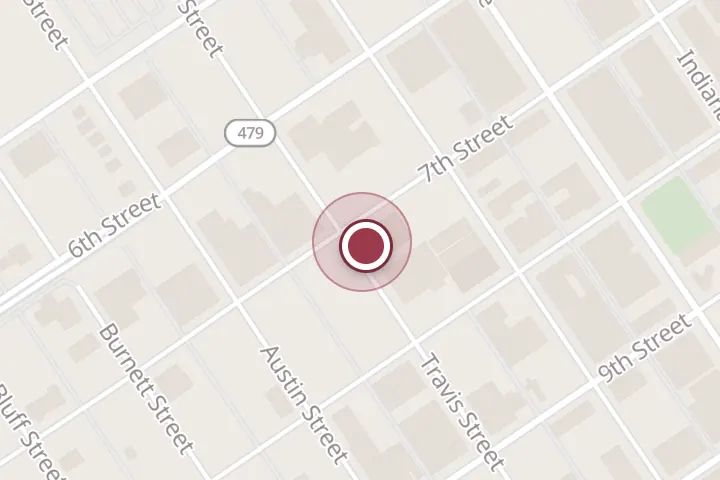 Street map around 701 Travis St, Wichita Falls, with a pin at Handyman Jack