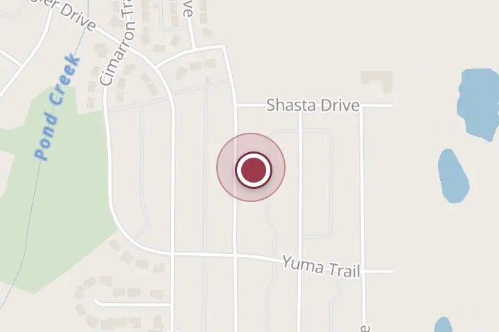 Street map around 1611 Phoenix Dr, Wichita Falls, with a pin at Happy Tummy Bakery