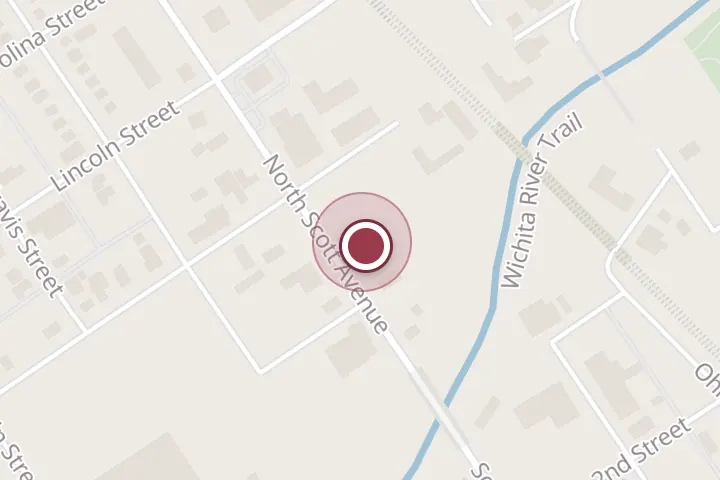 Street map around 315 N Scott Ave, Wichita Falls, with a pin at Haystack