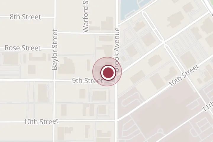 Street map around 1700 9th St, Wichita Falls, with a pin at Heating & Air Conditioning Inc