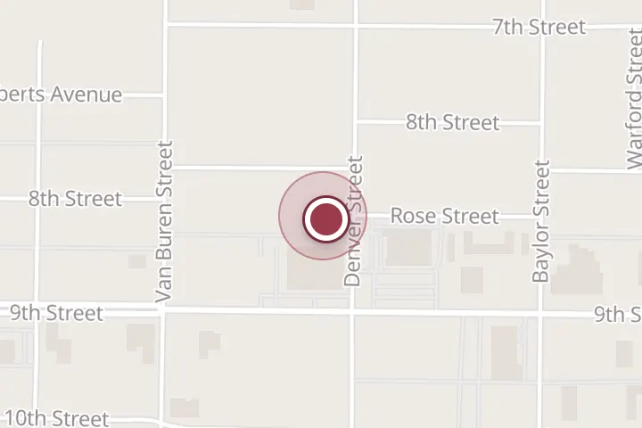 Street map around 804 Denver St, Wichita Falls, with a pin at Hossein Ghanbari, MD OB/GYN
