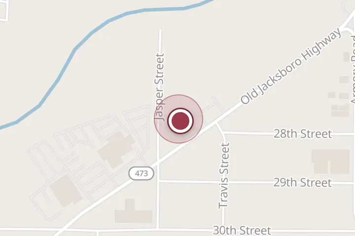 Street map around 2808 Old Jacksboro Hwy, Wichita Falls, with a pin at Hwy Cafe