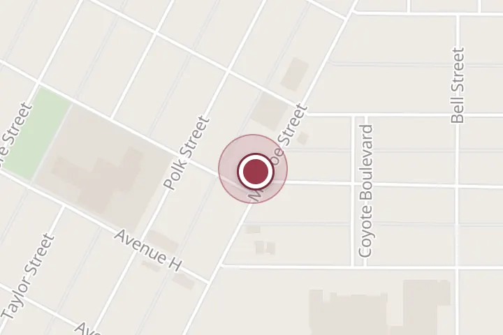 Street map around 1612 Monroe St, Wichita Falls, with a pin at J&E ROOFING And Restoration LLC