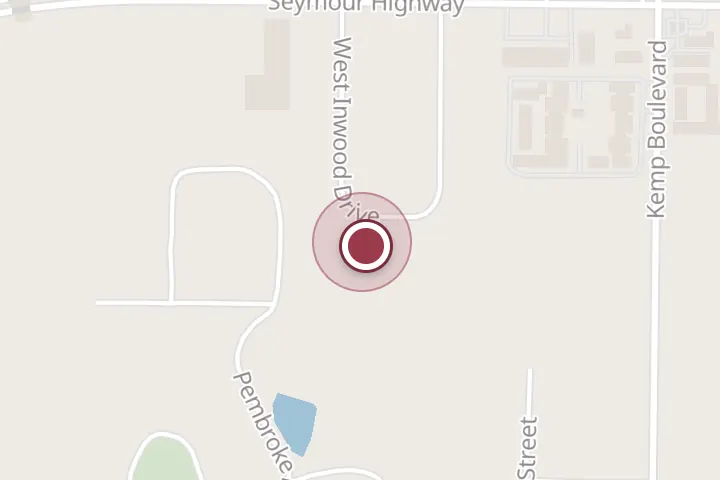 Street map around 530 W Inwood Dr, Wichita Falls, with a pin at Jennings Lawn And Shrubbery