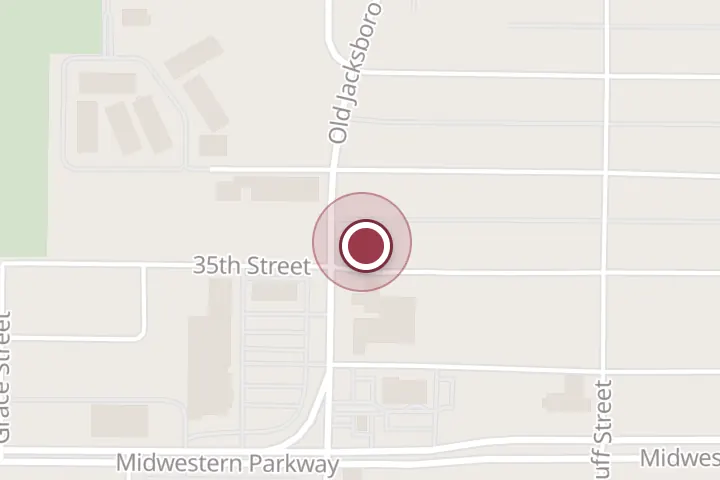Street map around 3411 Old Jacksboro Hwy, Wichita Falls, with a pin at Jerry's Tire Shop
