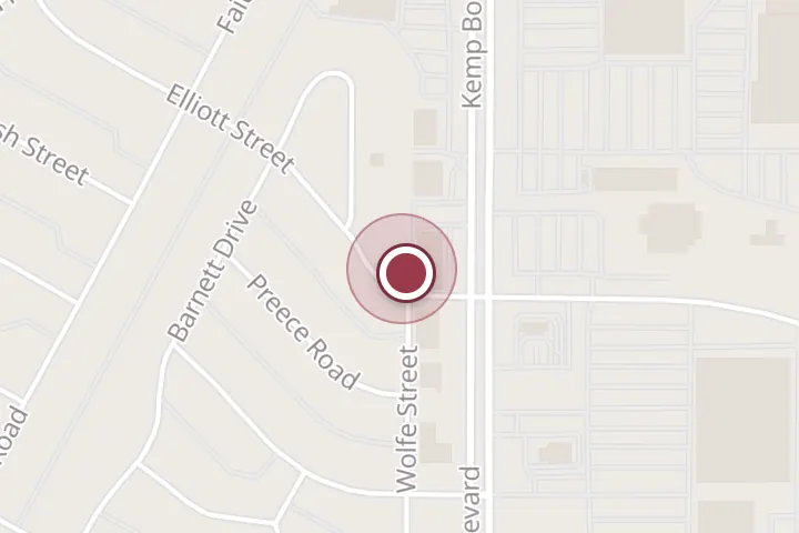 Street map around 2804 Elliott St, Wichita Falls, with a pin at Jessica E. Chapman, PhD,LPC,NCC,