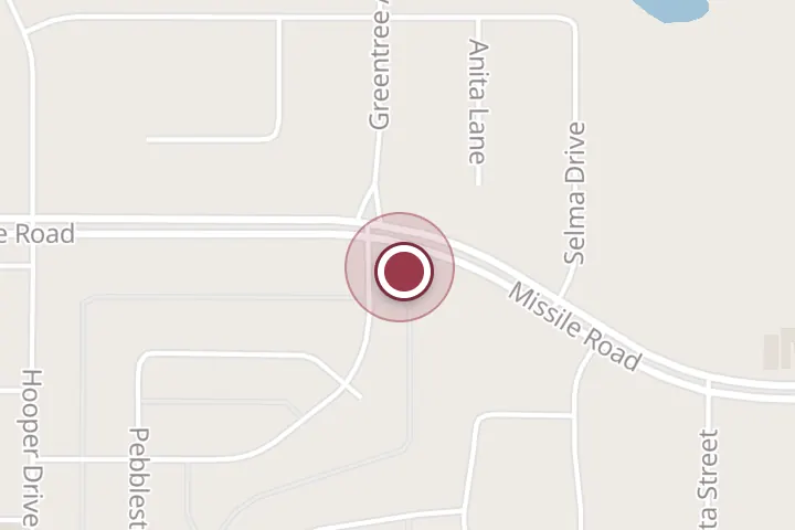 Street map around 2119 Missile Rd, Wichita Falls, with a pin at Jessie's Burritos