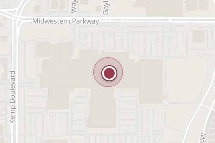 Street map around 3111 Midwestern Pkwy, Wichita Falls, with a pin at Joe Muggs
