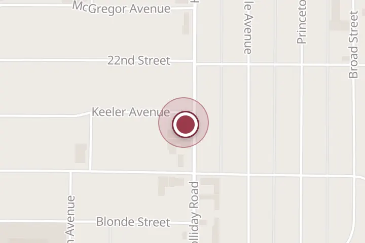 Street map around 2214 Holliday Rd, Wichita Falls, with a pin at Juan’s landscaping and Irrigation