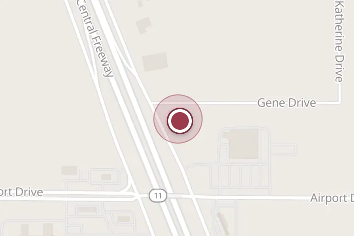 Street map around 2921 Central E Fwy, Wichita Falls, with a pin at JVIC