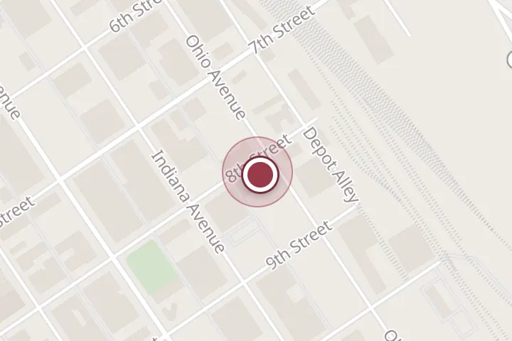 Street map around 800 Ohio Ave, Wichita Falls, with a pin at Karat Bar and Bistro