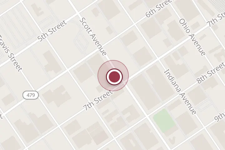 Street map around 620 Scott Ave, Wichita Falls, with a pin at Kristy Aranda Insurance