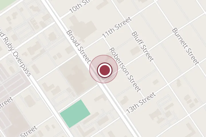 Street map around 1107 Broad St, Wichita Falls, with a pin at La Fogata
