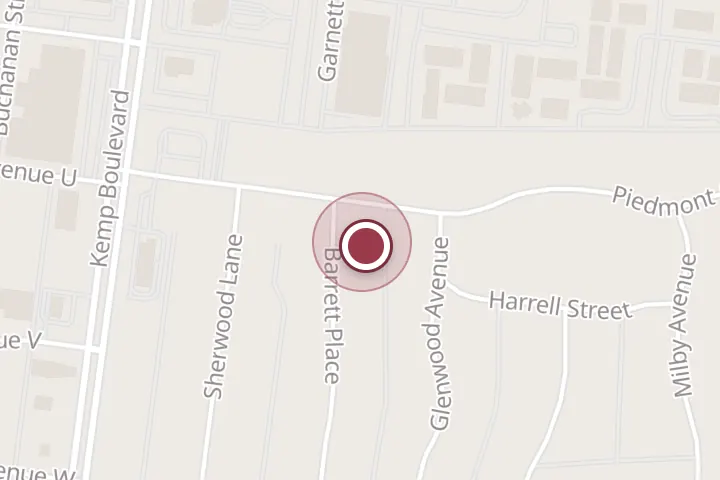 Street map around 3103 Barrett Pl, Wichita Falls, with a pin at Lanco Turf & Seeding Co Inc
