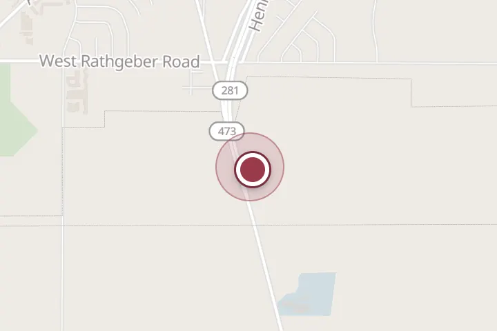 Street map around 7001 US-281, Wichita Falls, with a pin at Largest Shovel in Texas