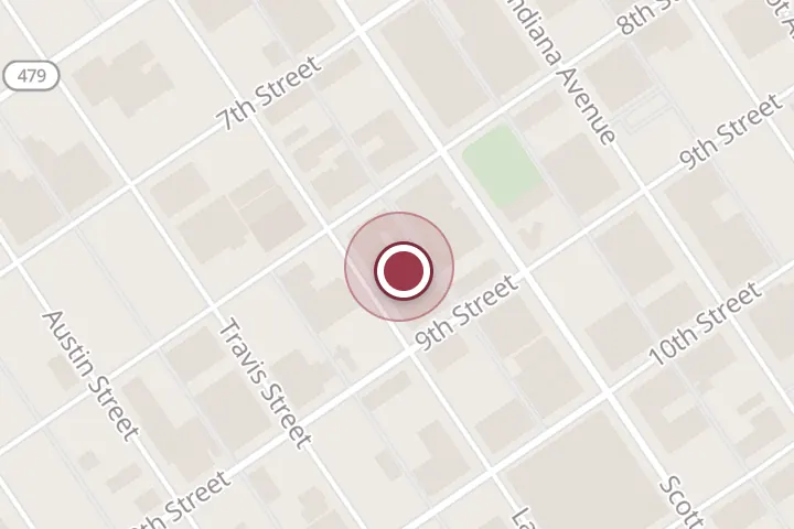 Street map around 813 8th St Ste. 550-E, Wichita Falls, with a pin at Law Office of Lauren Allen
