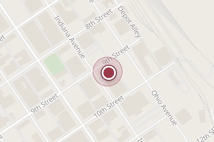 Street map around 901 Indiana Ave #575, Wichita Falls, with a pin at Legacy Properties | Ranch & Farm Brokerage