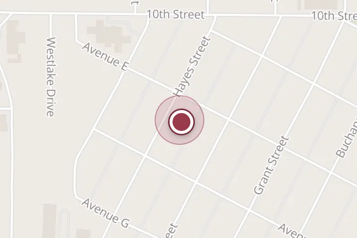 Street map around 1505 Hayes St, Wichita Falls, with a pin at Lone Star Plumbing