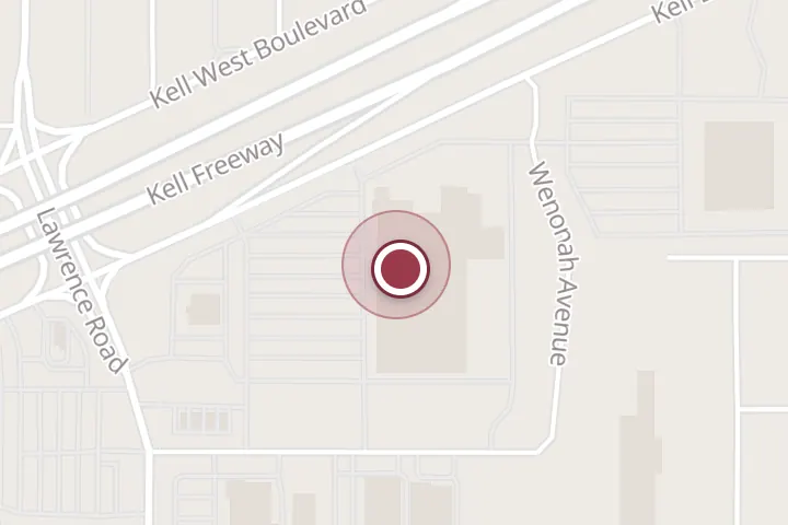 Street map around 3301 Kell E Blvd, Wichita Falls, with a pin at Lowe's Home Improvement