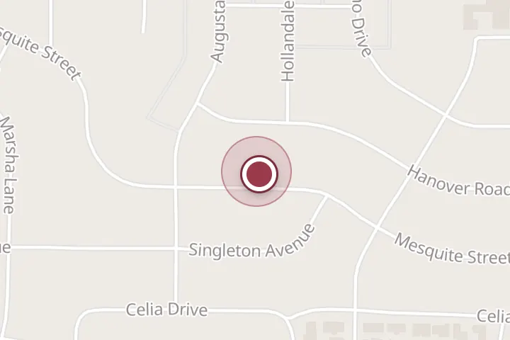 Street map around 1552 Mesquite St, Wichita Falls, with a pin at Lucky Lawns