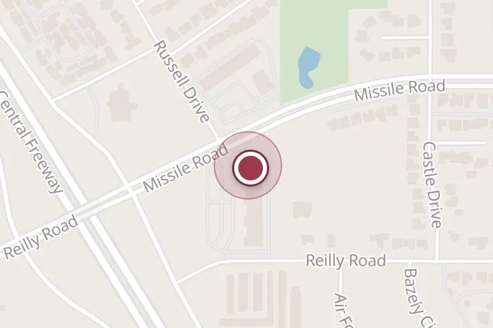 Street map around 5401 Central E Fwy, Wichita Falls, with a pin at Marco's Pizza