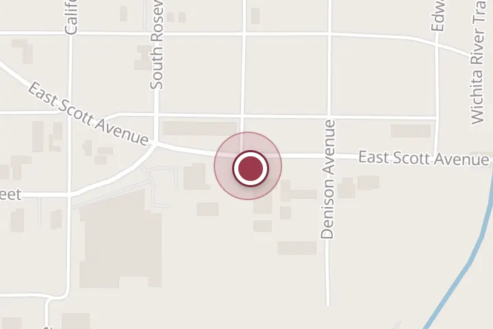 Street map around 800 E Scott Ave, Wichita Falls, with a pin at Mass Mutual Financial Group
