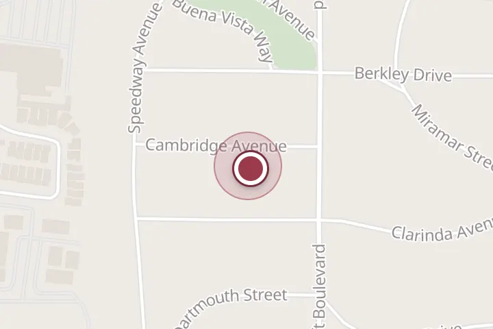 Street map around 2409 Cambridge Ave, Wichita Falls, with a pin at Mataska Roofing