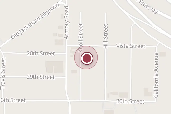 Street map around 2905 Knoll St, Wichita Falls, with a pin at MI-CAR automotive