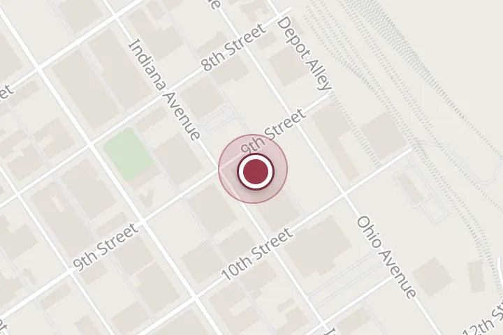 Street map around 901 Indiana Ave, Wichita Falls, with a pin at Mike Markey Attorney At Law