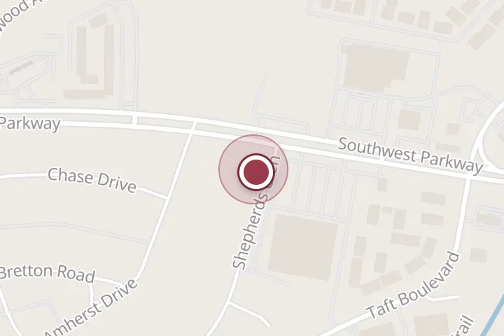Street map around 2500 Shepherds Glen Ste A, Wichita Falls, with a pin at Mike Morris - State Farm Insurance Agent