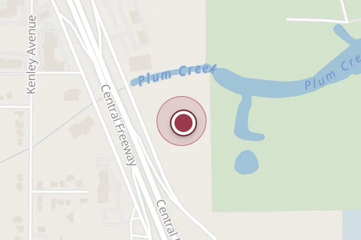 Street map around 1105 Central E Fwy, Wichita Falls, with a pin at Milagros LLC