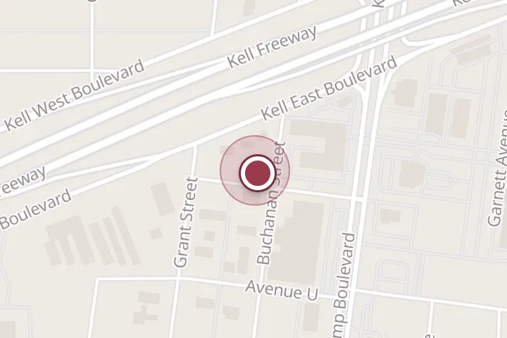 Street map around 2912 Buchanan St, Wichita Falls, with a pin at Mode Hair Utopia