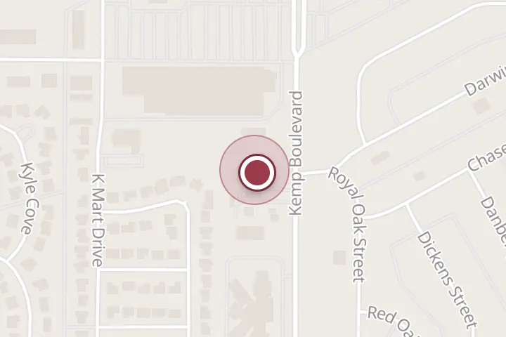 Street map around 4722 Kemp Blvd studio 113, Wichita Falls, with a pin at Monet Designs Salon