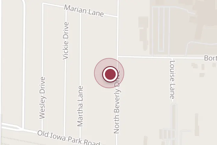 Street map around 1018 N Beverly Dr, Wichita Falls, with a pin at Montes Tree & Shrub Services