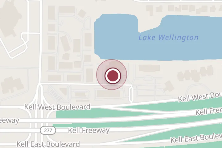 Street map around 1 W Medical Ct #1767, Wichita Falls, with a pin at MRI Center at Ostc