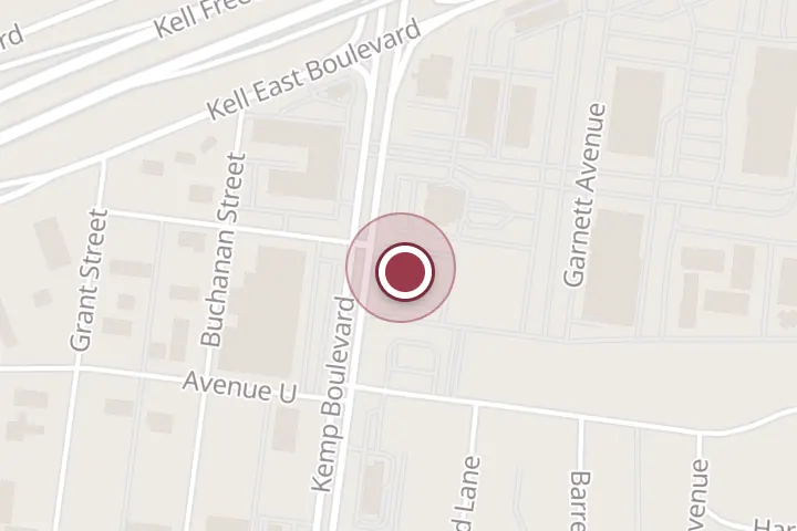 Street map around Kemp Blvd, Wichita Falls, with a pin at Neighborhood Grill & Bar