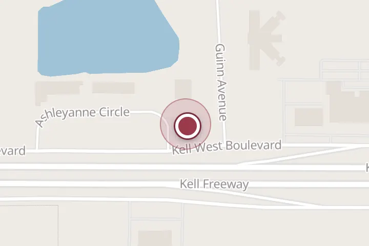 Street map around 5800 Kell W Blvd Ste 500, Wichita Falls, with a pin at North Texas Arthritis & Rheumatology