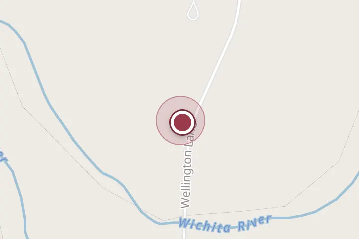 Street map around 98 Wellington Ln, Wichita Falls, with a pin at Novak Lawn Irrigation Services