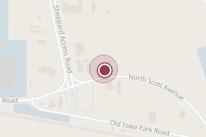 Street map around 1324 N Scott Ave, Wichita Falls, with a pin at O'Briens
