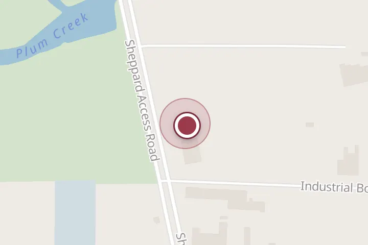 Street map around 1205 Sheppard Access Rd, Wichita Falls, with a pin at OGD Overhead Garage Door