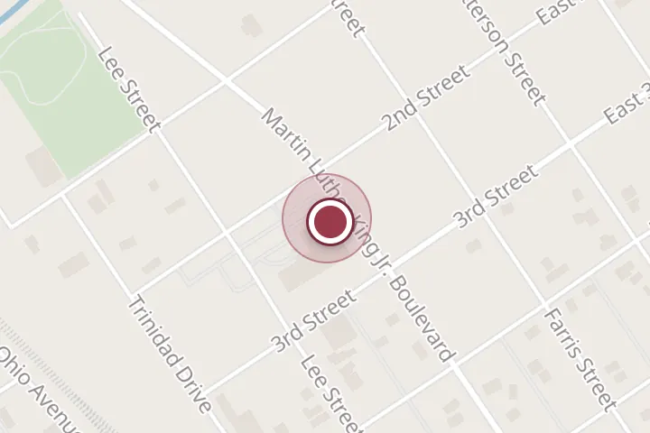 Street map around 200 Martin Luther King Jr Blvd, Wichita Falls, with a pin at Olobia Igho C MD