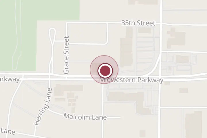 Street map around 1602 Midwestern Pkwy, Wichita Falls, with a pin at P's Crazy Car Museum